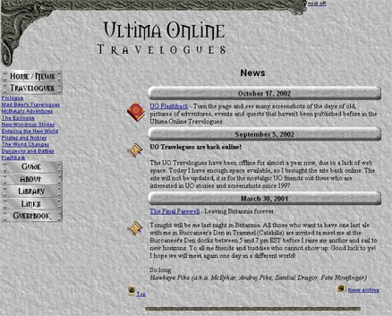 UO Travelogues in October 2002